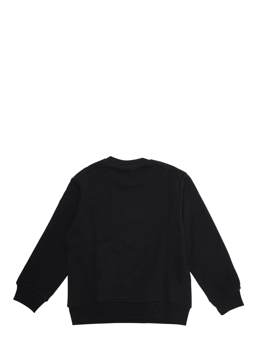 Black Sweatshirt with Logo Lettering on the Front in Cotton Boy