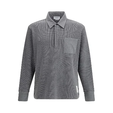 Gray Cotton Polo Shirt