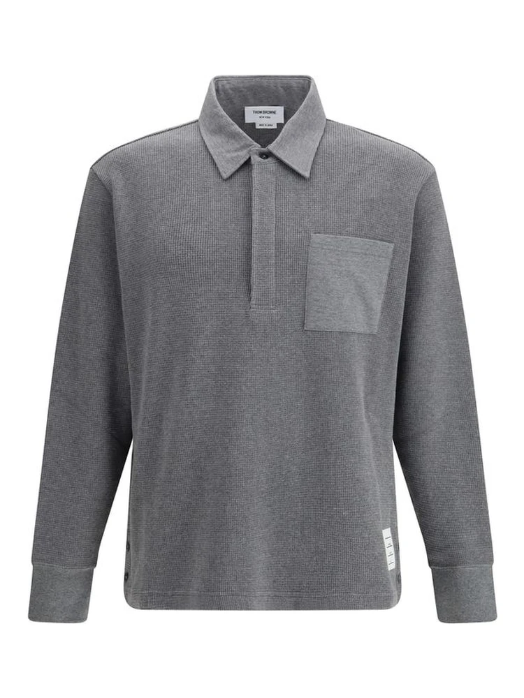 Gray Cotton Polo Shirt