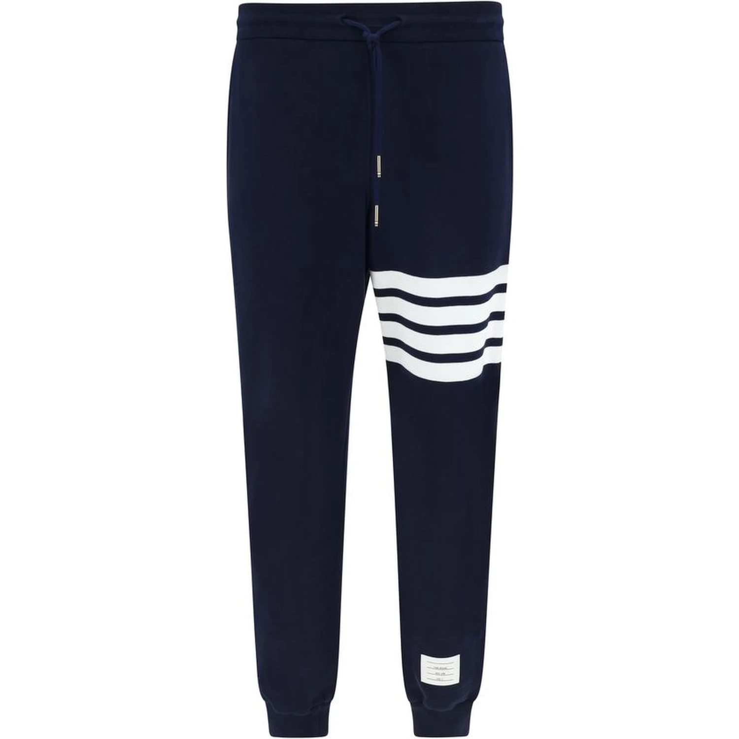Blue Cotton Casual Pants