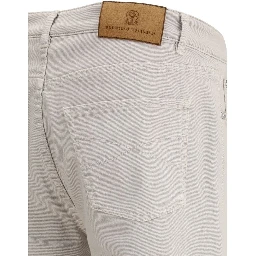 Beige Cotton Straight-Leg Jeans
