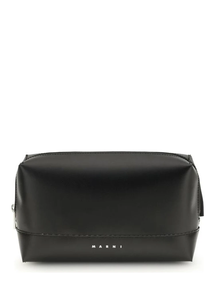 حقيبة كتف بوس توروس من جلد العجل الأسود