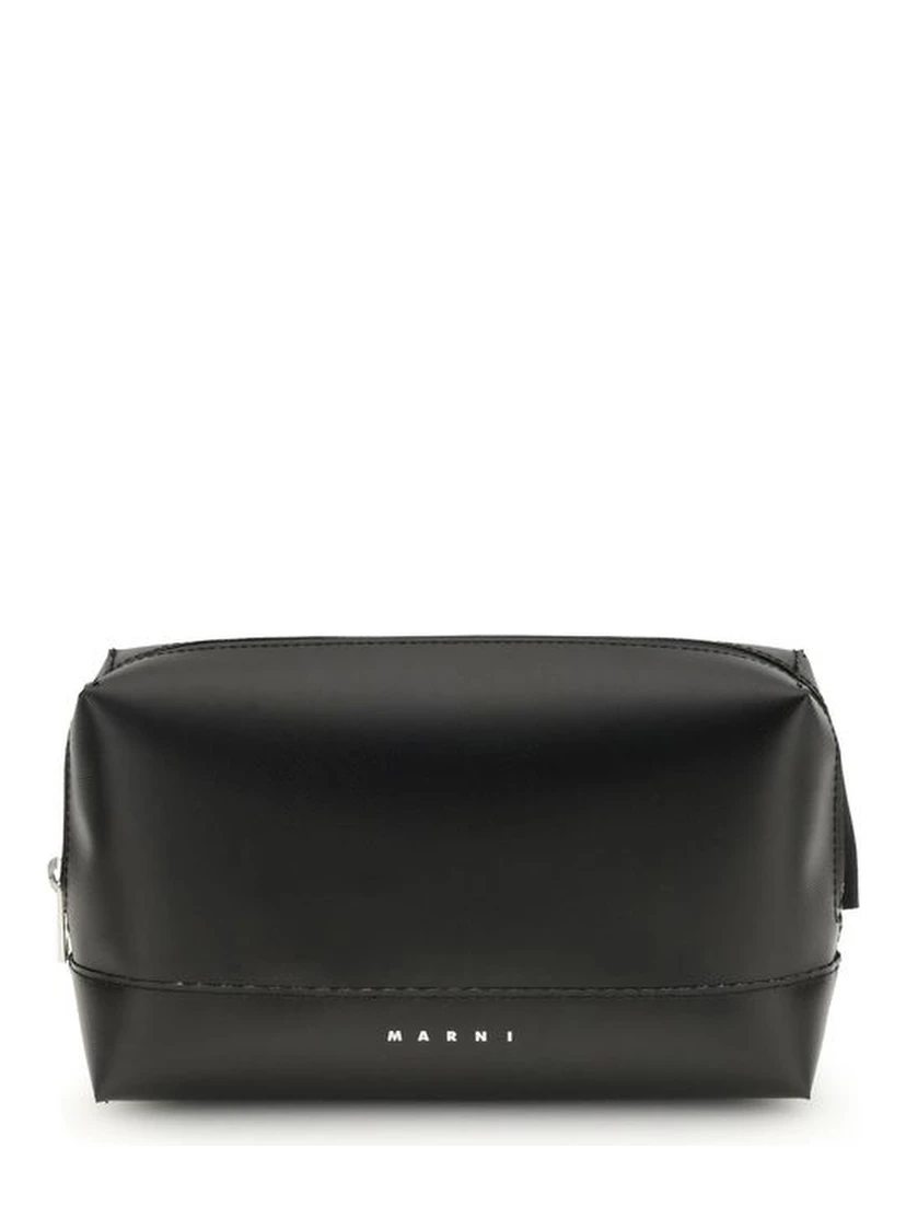 حقيبة كتف بوس توروس من جلد العجل الأسود