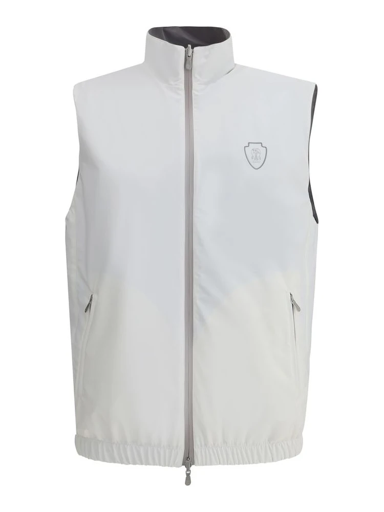 White Polyamide Sleveless Jacket