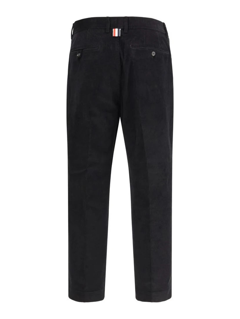 Black Cotton Chino Pants