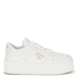White Calf Leather Bos Taurus Platform Sneakers