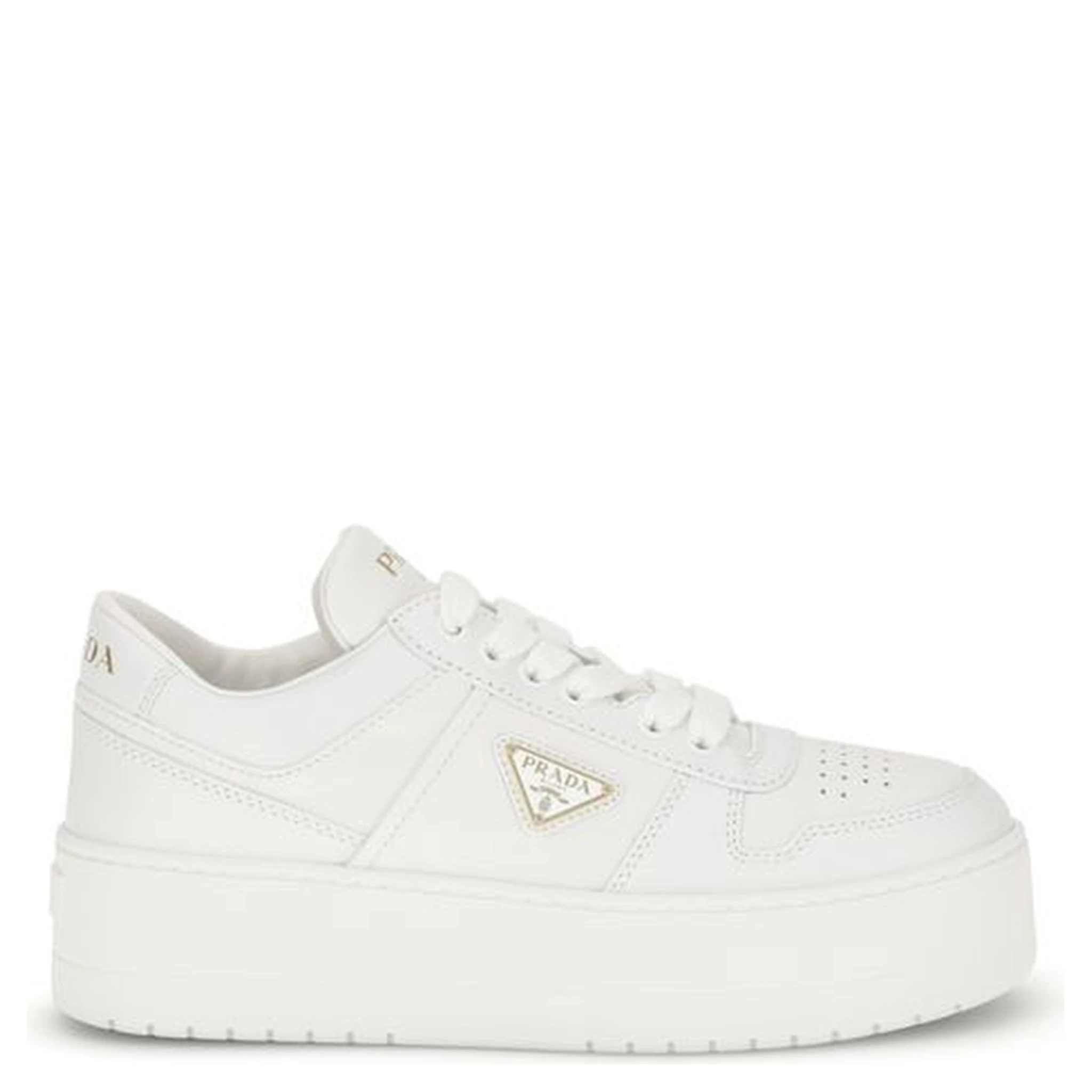 White Calf Leather Bos Taurus Platform Sneakers
