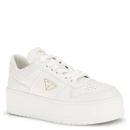 White Calf Leather Bos Taurus Platform Sneakers