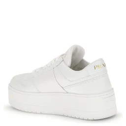White Calf Leather Bos Taurus Platform Sneakers