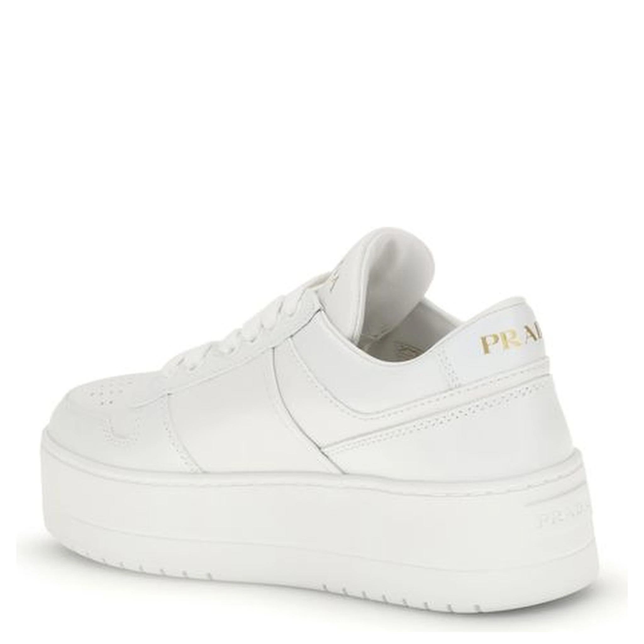 White Calf Leather Bos Taurus Platform Sneakers
