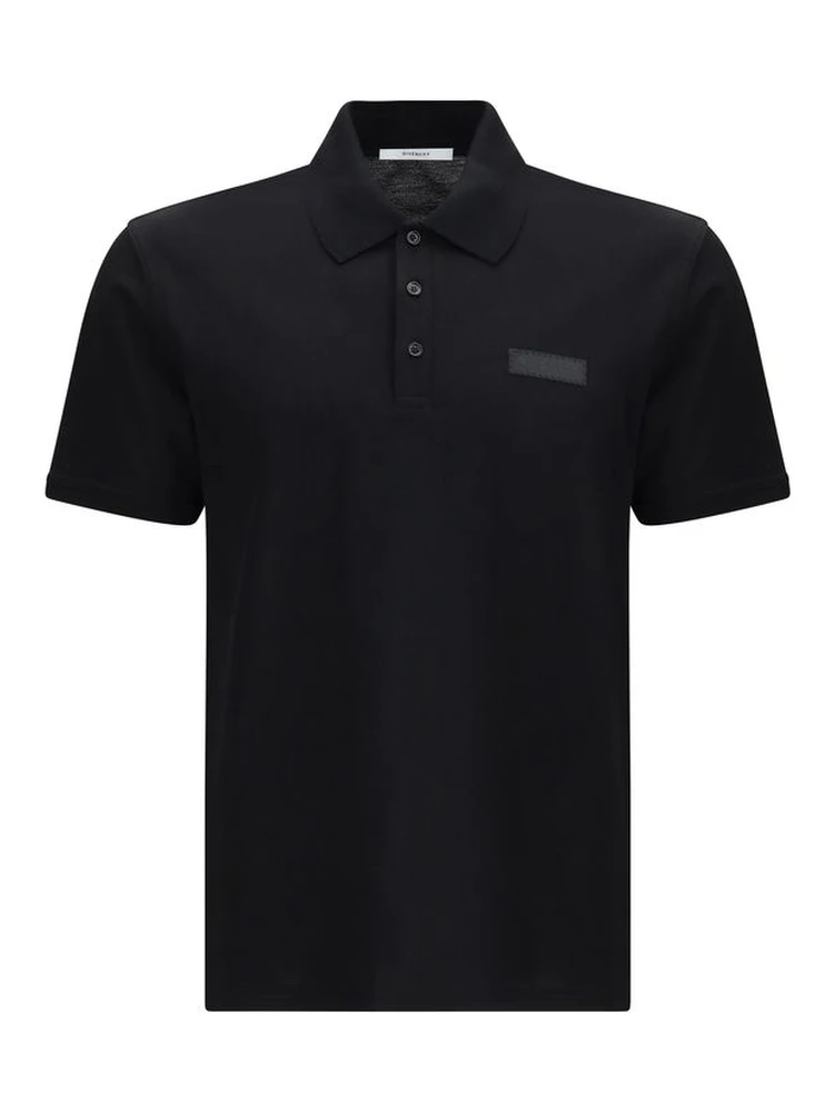 Black Cotton Polo Shirt