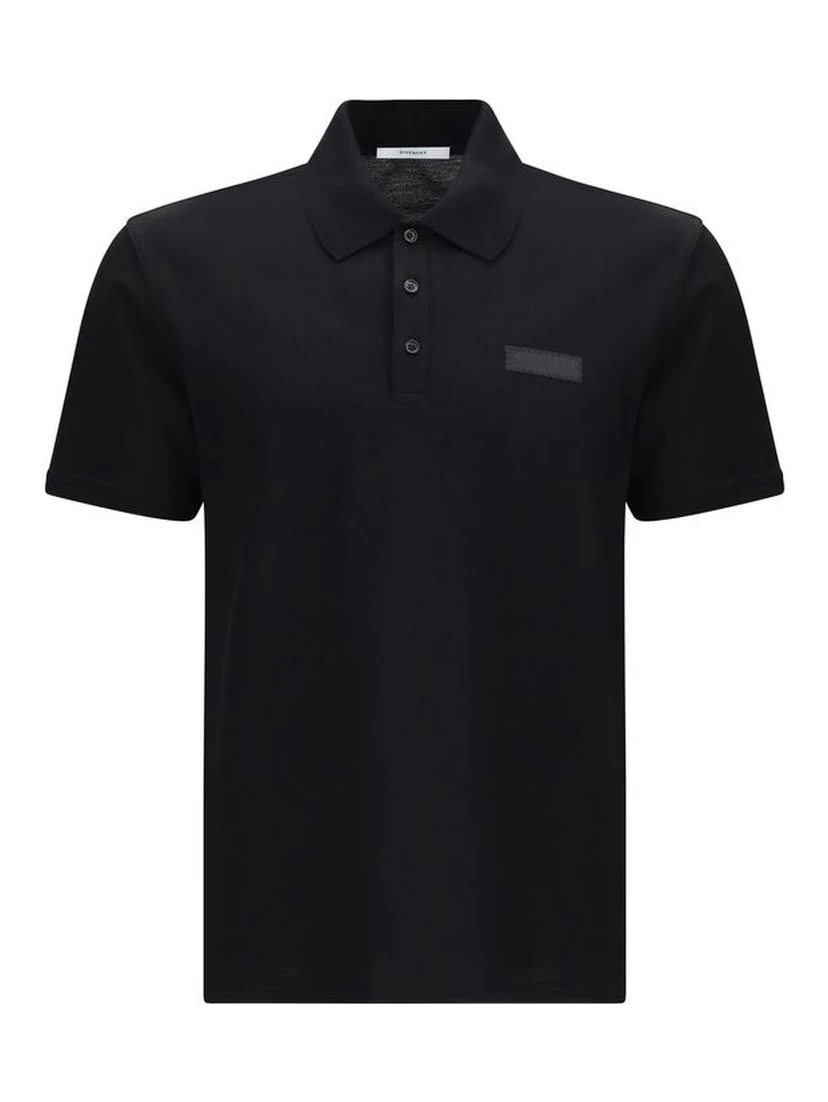 Black Cotton Polo Shirt