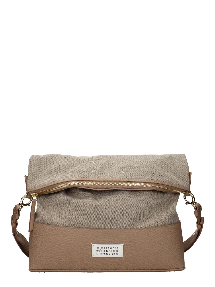 Beige Fabric Shoulder Bag