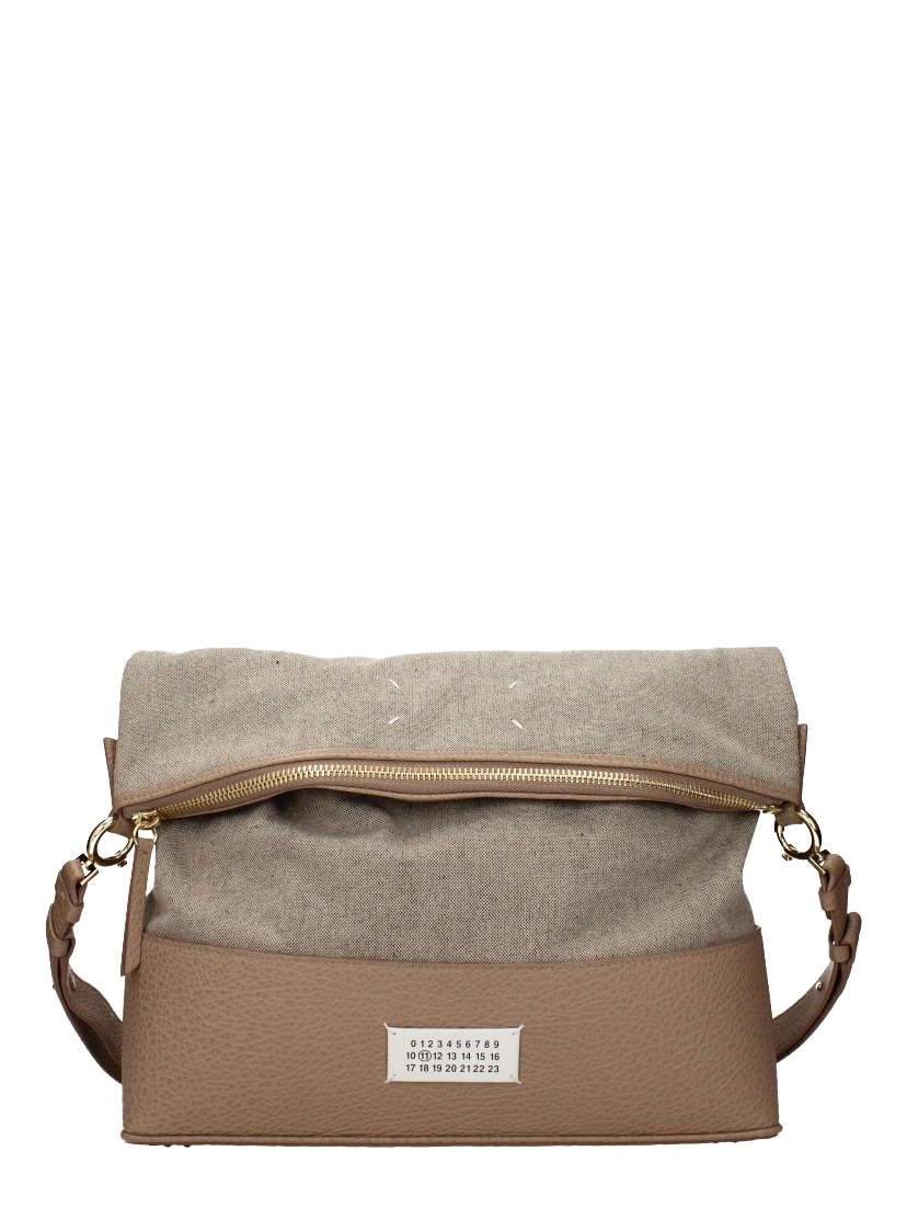 Beige Fabric Shoulder Bag
