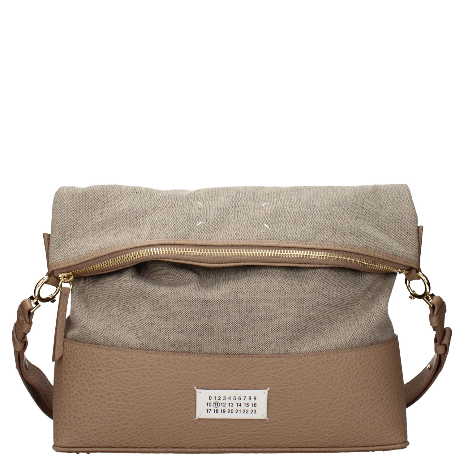 Beige Fabric Shoulder Bag