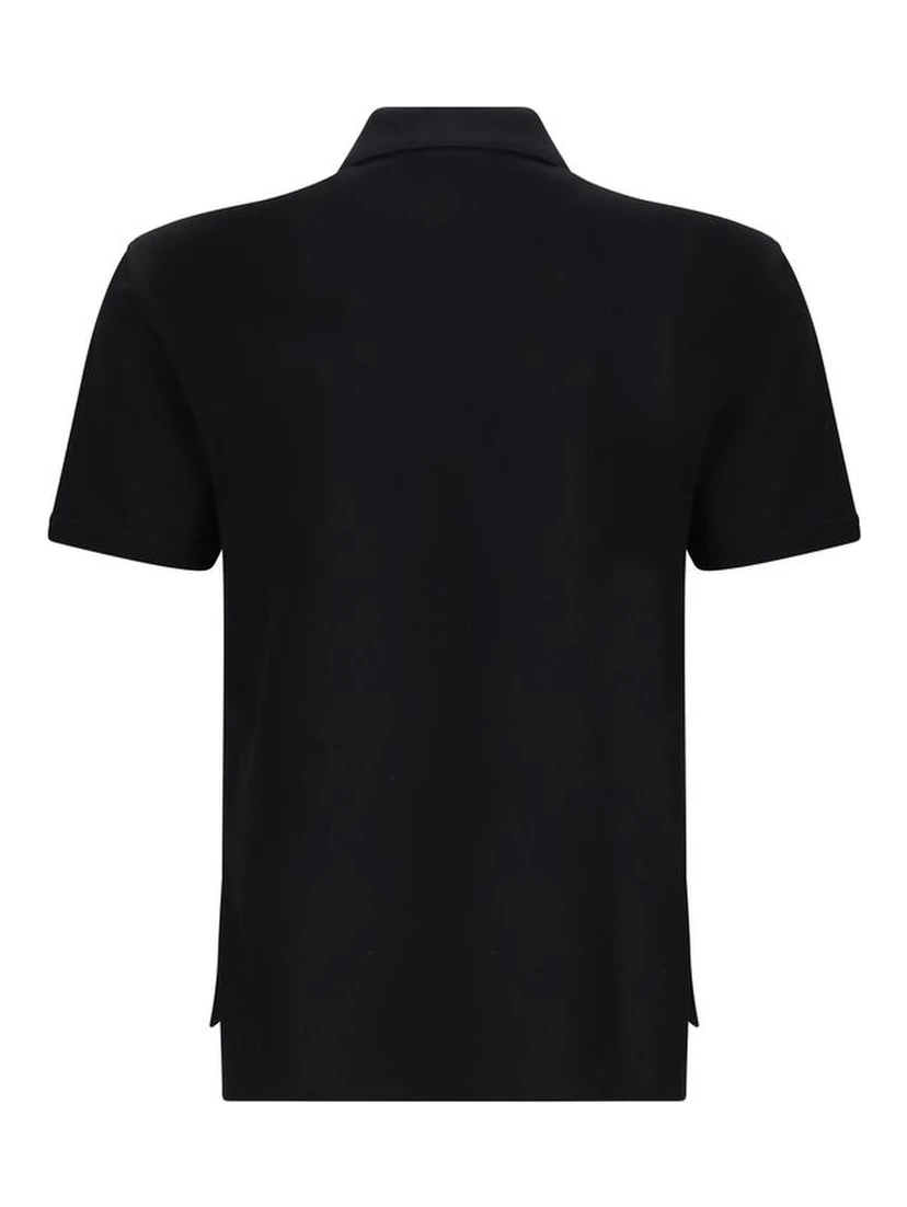 Black Cotton Polo Shirt