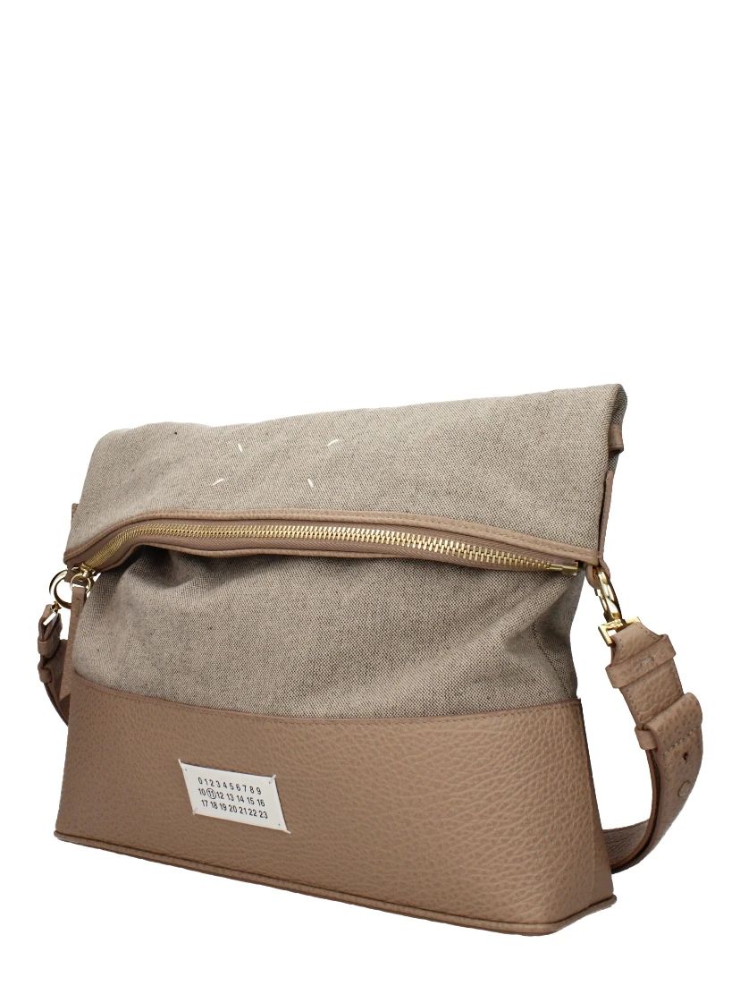 Beige Fabric Shoulder Bag
