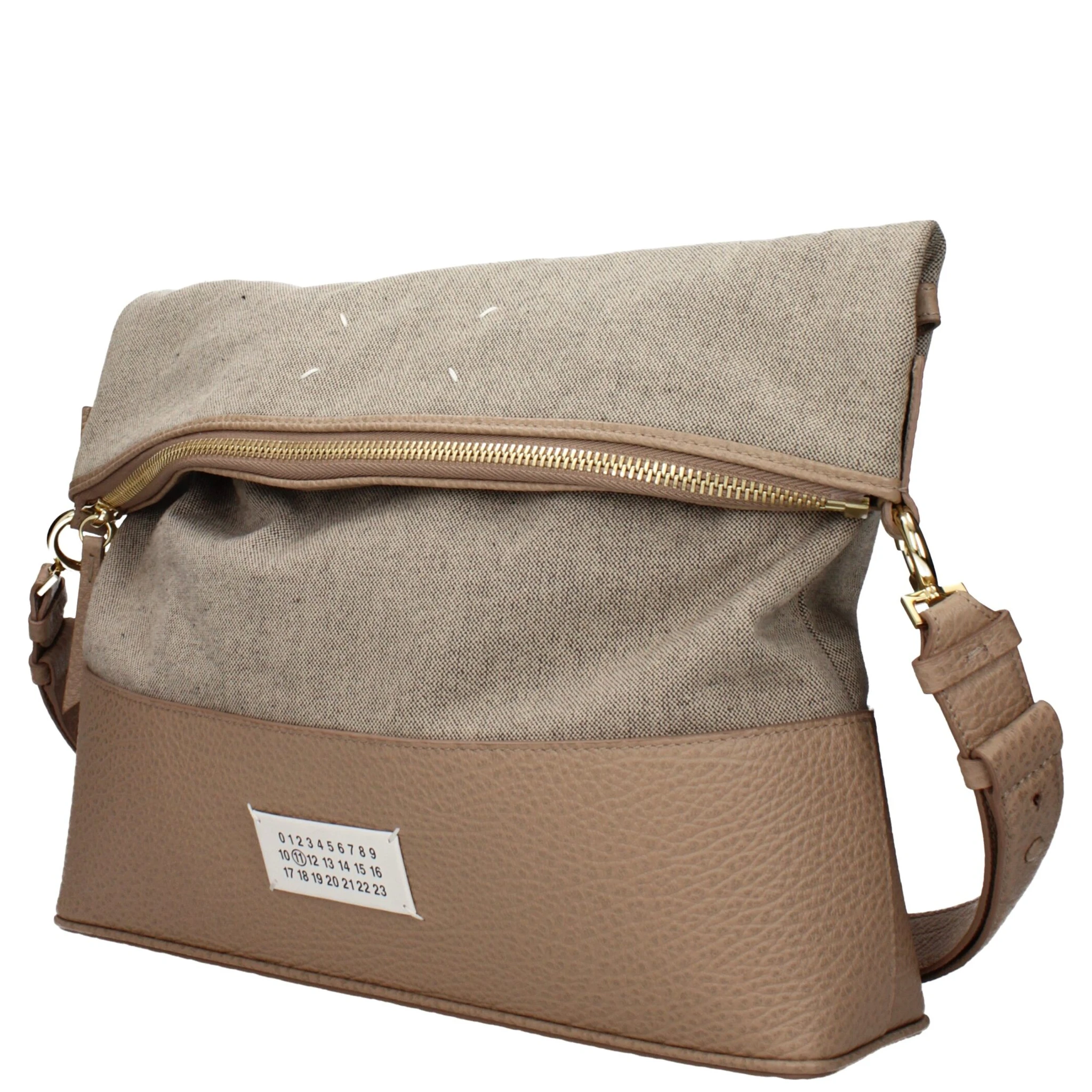 Beige Fabric Shoulder Bag