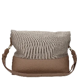 Beige Fabric Shoulder Bag