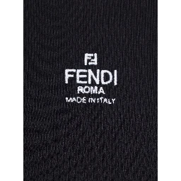 T-Shirt a Coste Cropped con Dettaglio Logo in Cotone Stretch Nero Donna