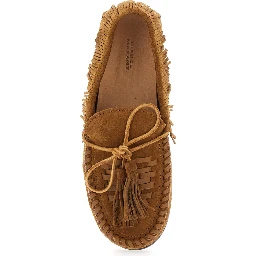 Fitza Brown Loafers with Fringed Details and Front Bow in Suede Woman