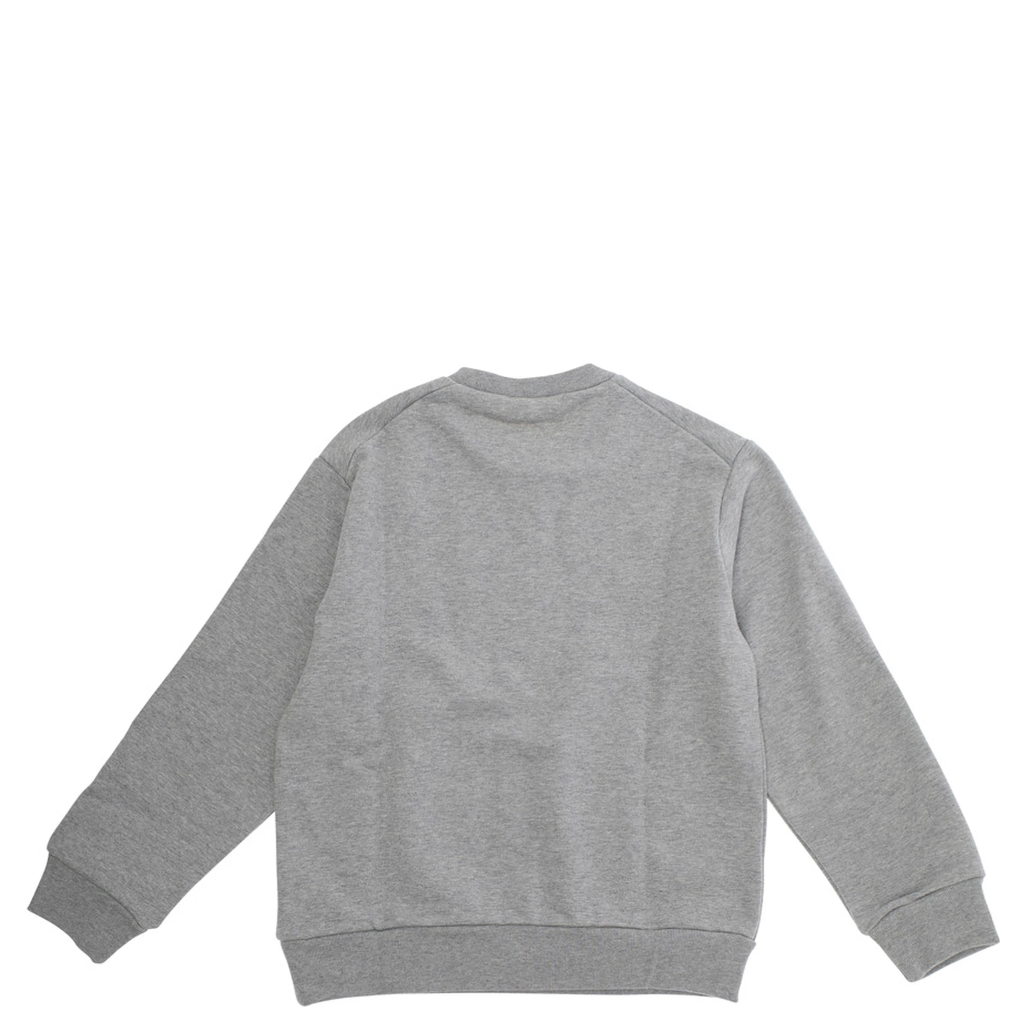 سويت شيرت رمادي اللون مزين بشعار مكتوب على الجهة الأمامية، مصنوع من القطن.