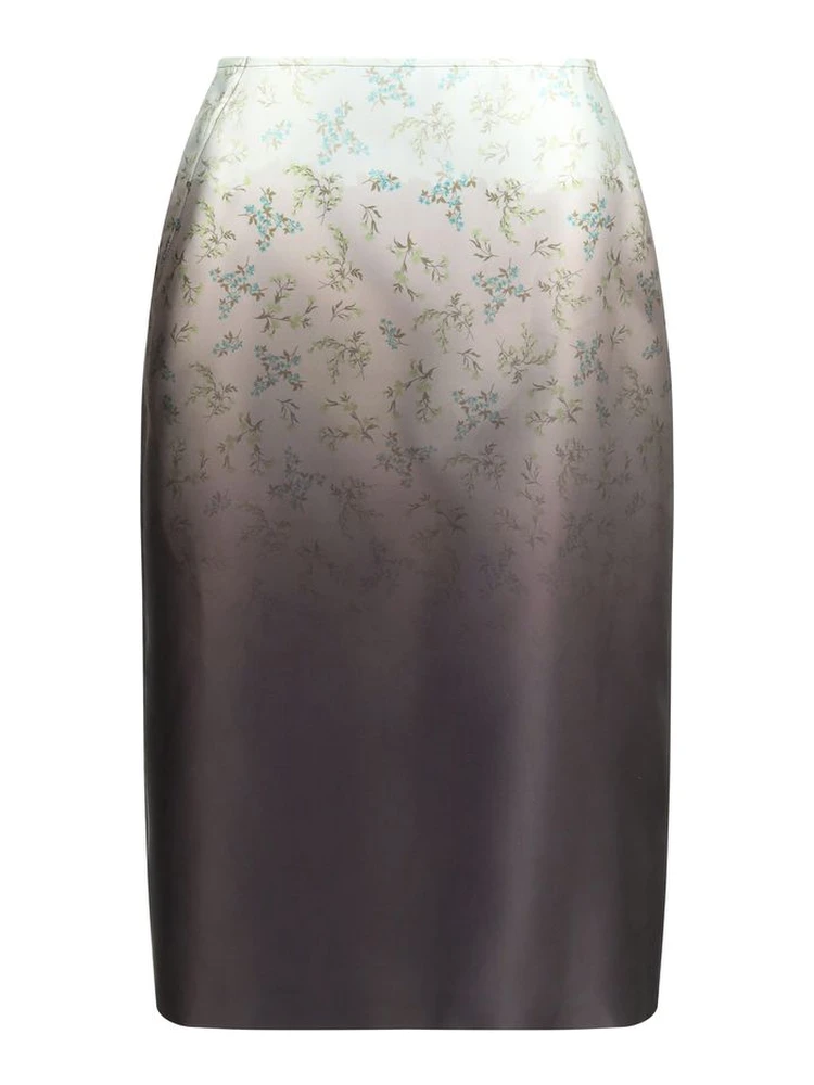 Multicolor Silk Long Skirt