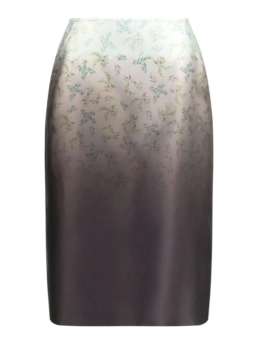 Multicolor Silk Long Skirt