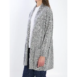 Open cardigan in virgin wool and cashmere
