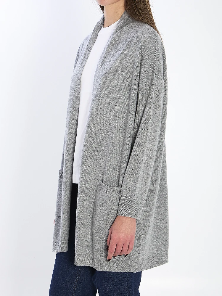 Open cardigan in virgin wool and cashmere alternative