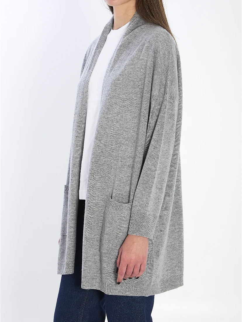 Open cardigan in virgin wool and cashmere