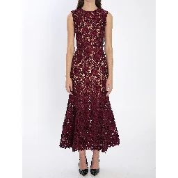 فستان ميدي من الدانتيل الجيبور