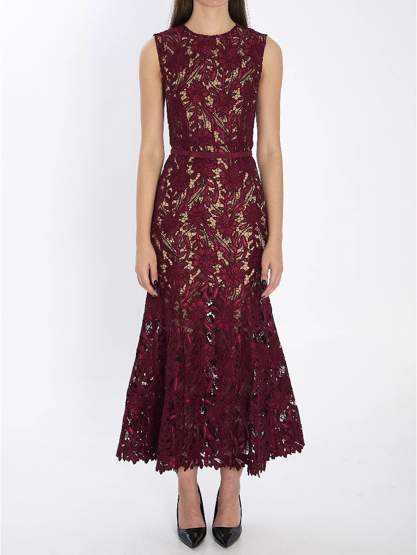 Guipure lace midi dress
