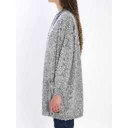 Open cardigan in virgin wool and cashmere