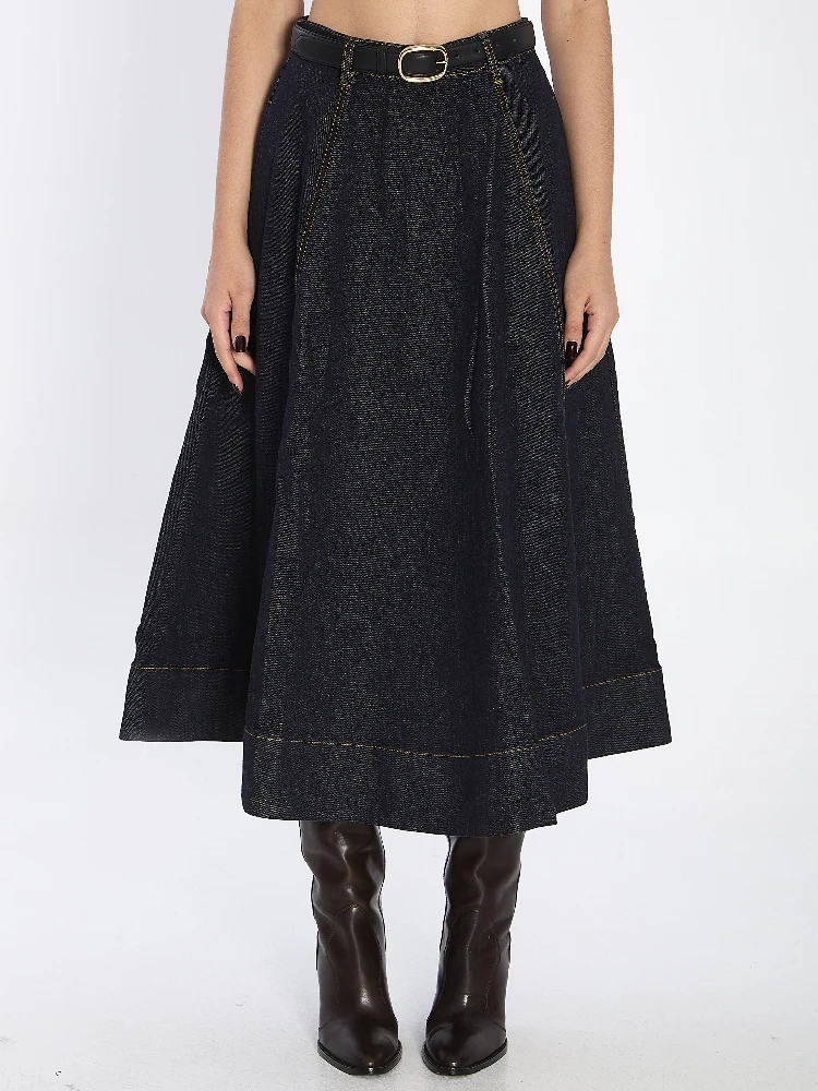 Flared midi skirt
