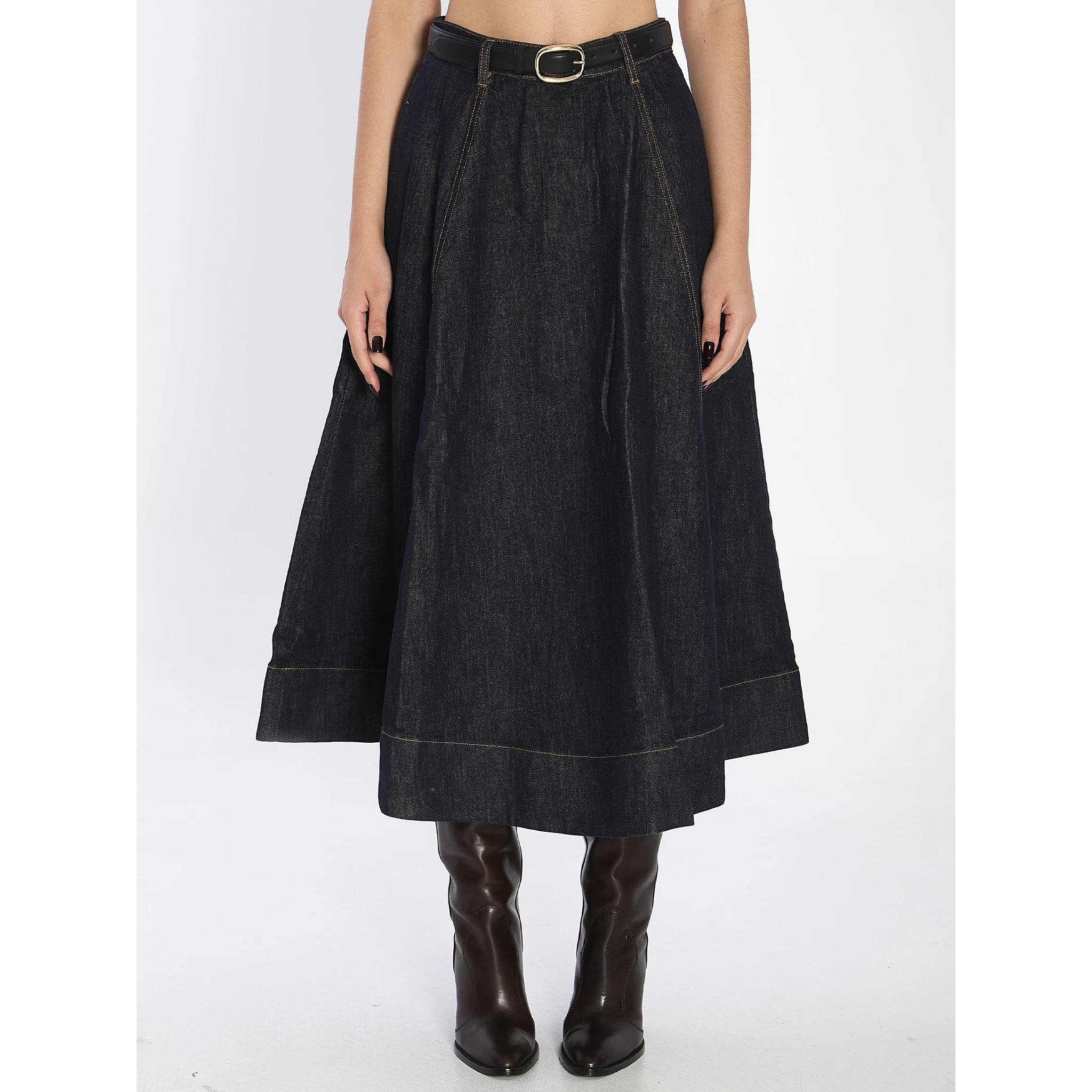Flared midi skirt