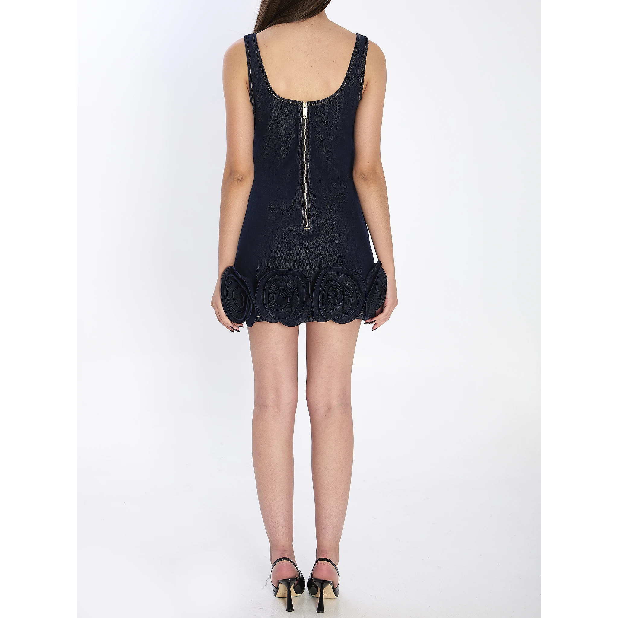 Denim 3D Flower mni dress