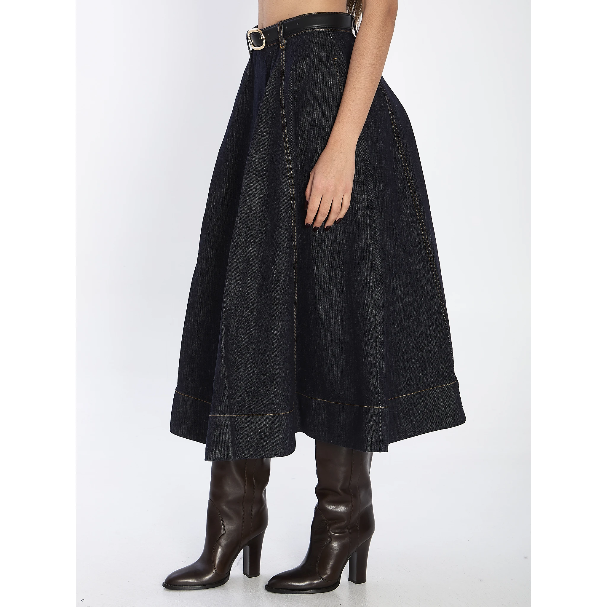 Flared midi skirt