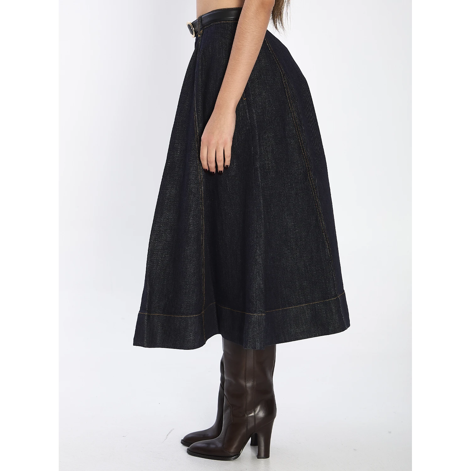 Flared midi skirt