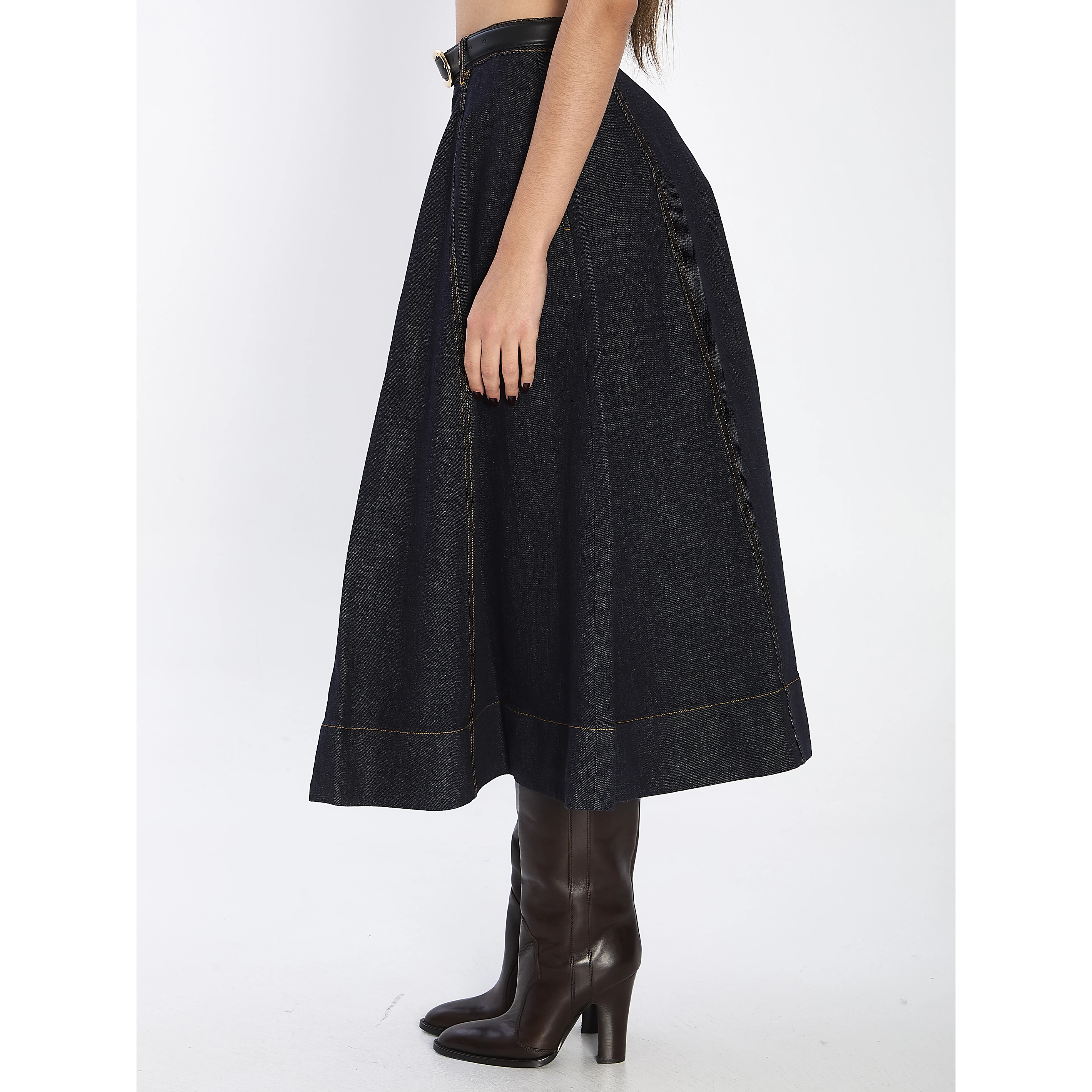 Flared midi skirt
