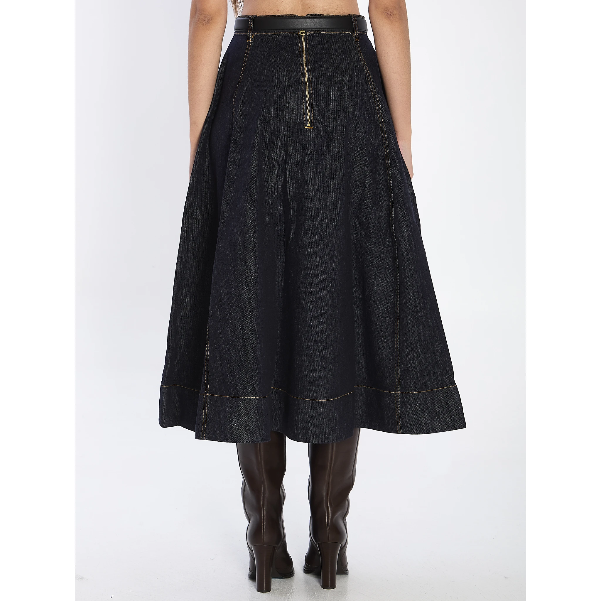 Flared midi skirt