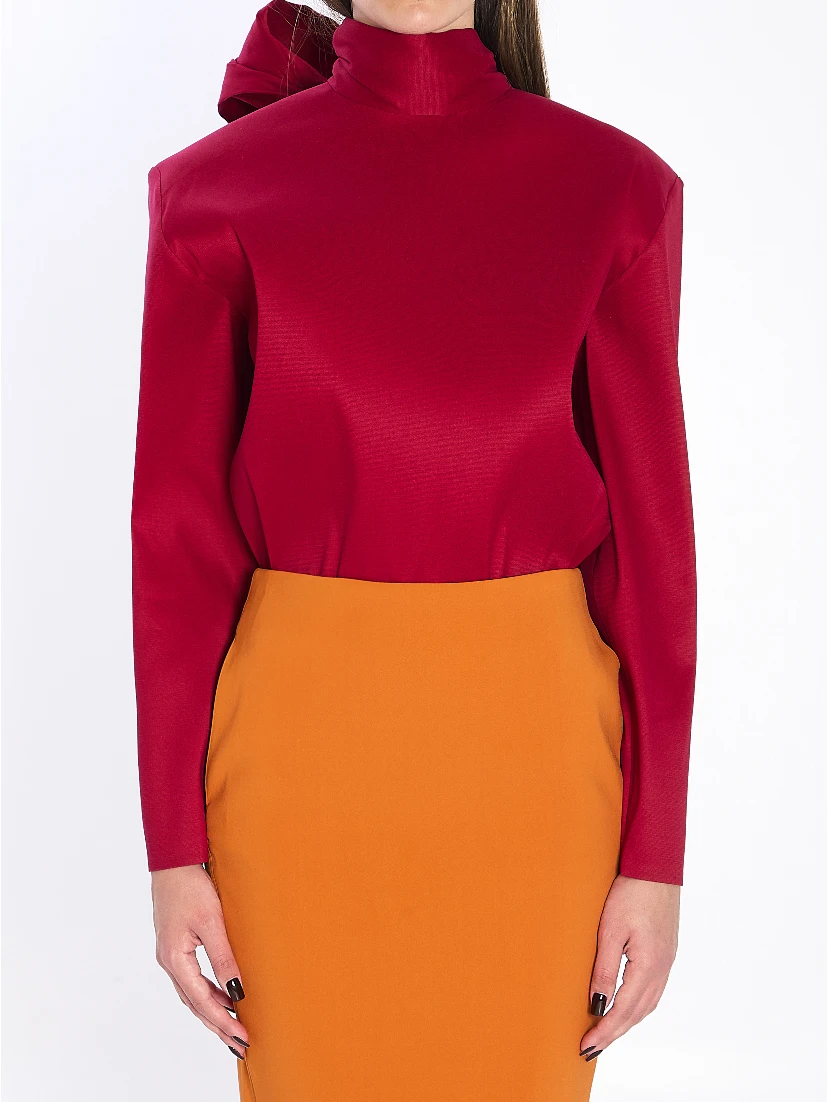 Boxy Lavallière top in organza