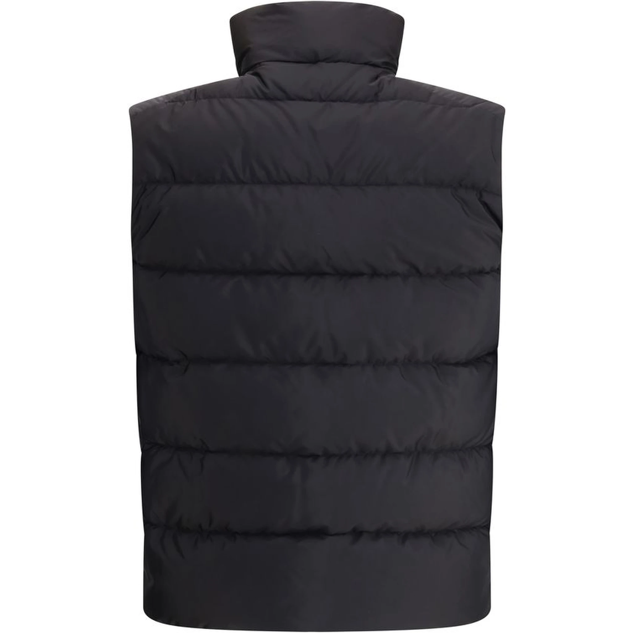 Black Recycled Polyamide Sleveless Jacket