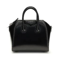 حقيبة يد بوس توروس من جلد العجل الأسود