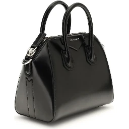 حقيبة يد بوس توروس من جلد العجل الأسود