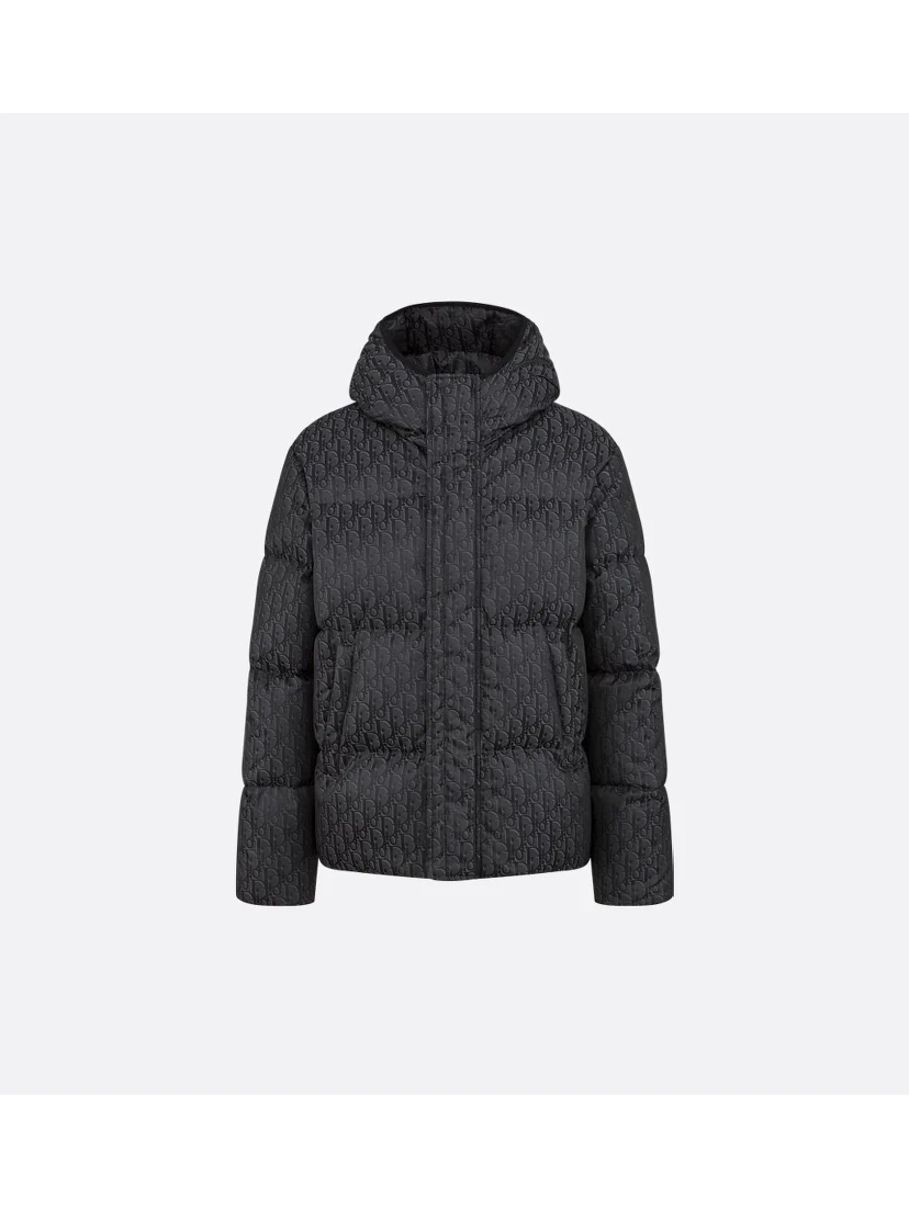 "Dior Oblique" quilted and hooded down jacket