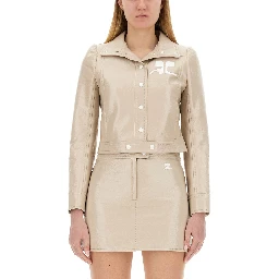 CROP JACKET WITH LOGO