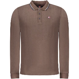 Marrone Cotton Men Polo-Shirt