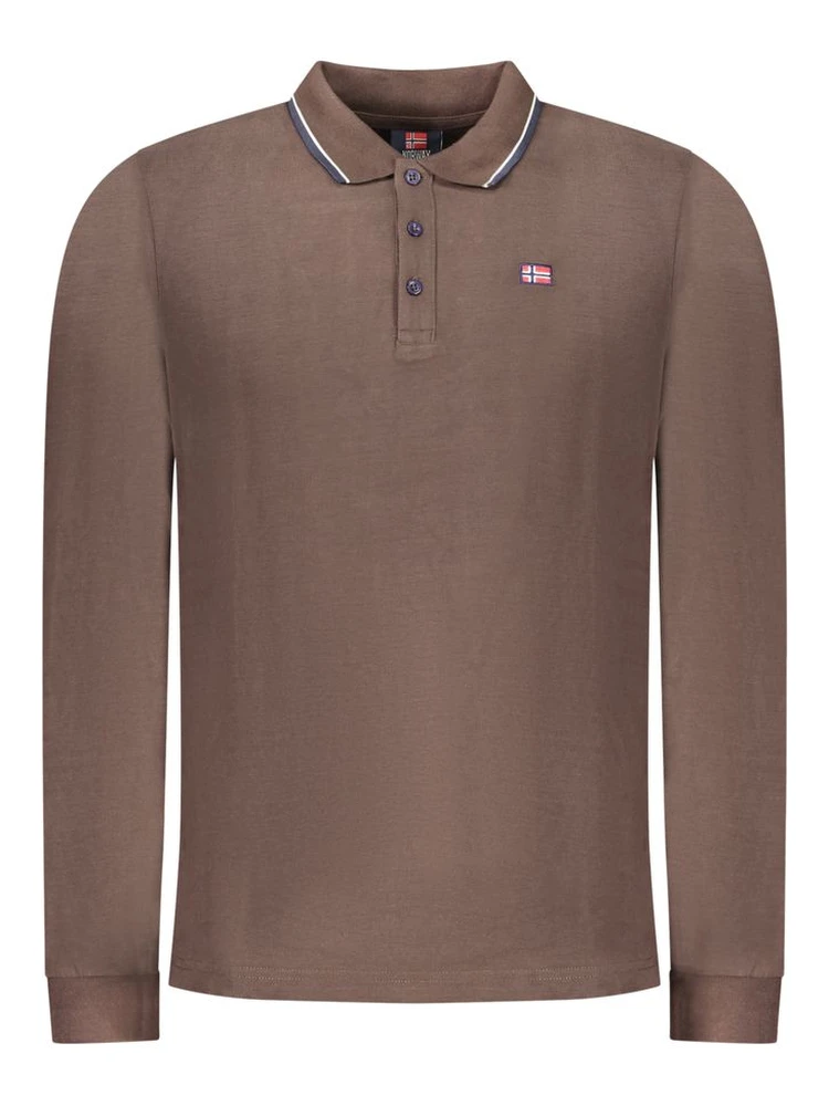 Marrone Cotton Men Polo-Shirt