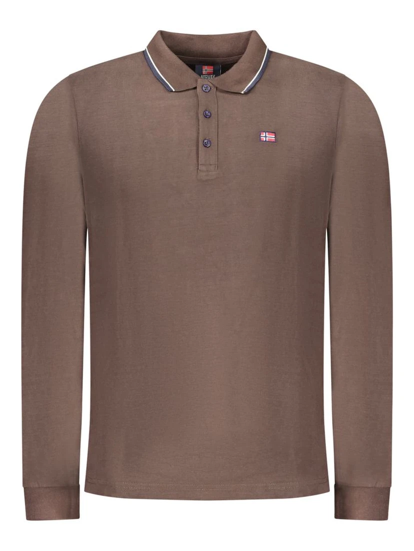 Marrone Cotton Men Polo-Shirt